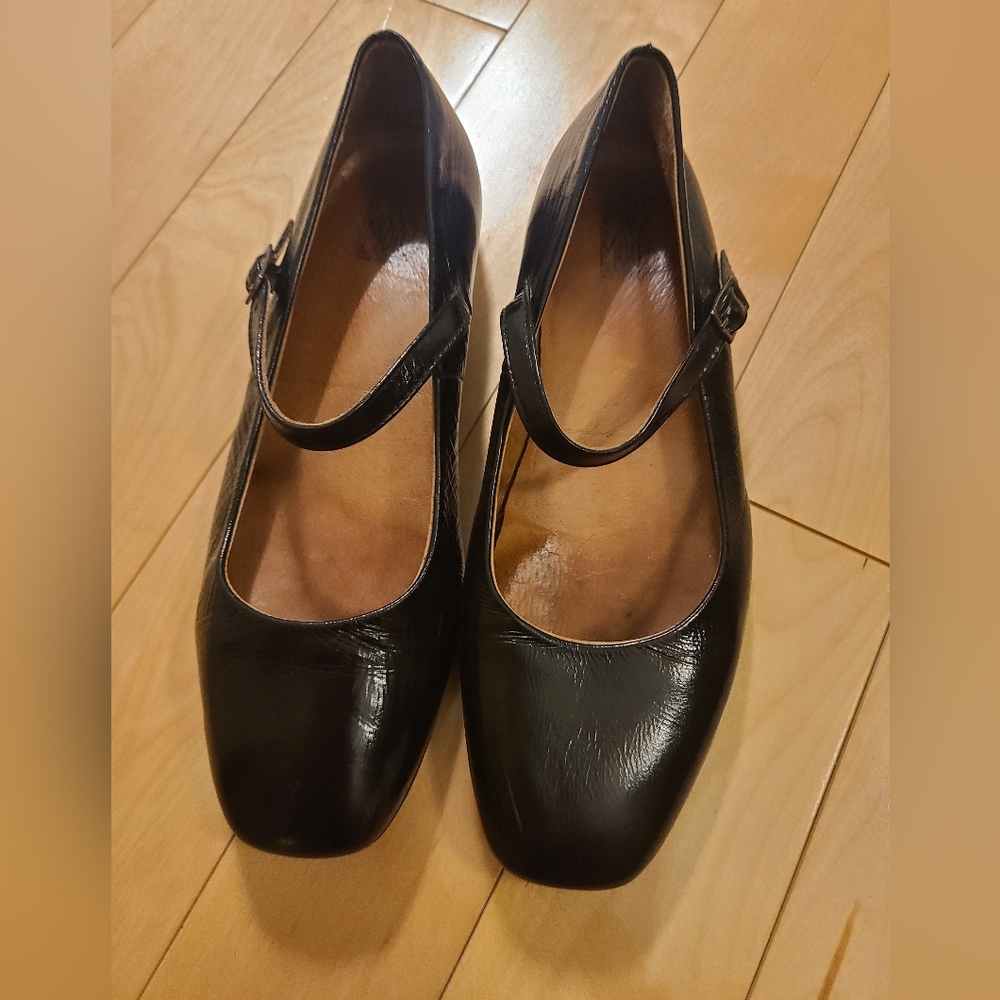 Miz Mooz  Black Mary Jane Pumps - Women's Elegant Strap Shoes